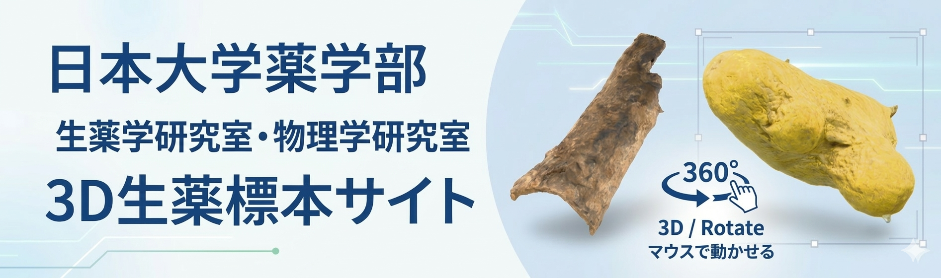 日本大学薬学部物理学研究室：３D生薬標本サイト